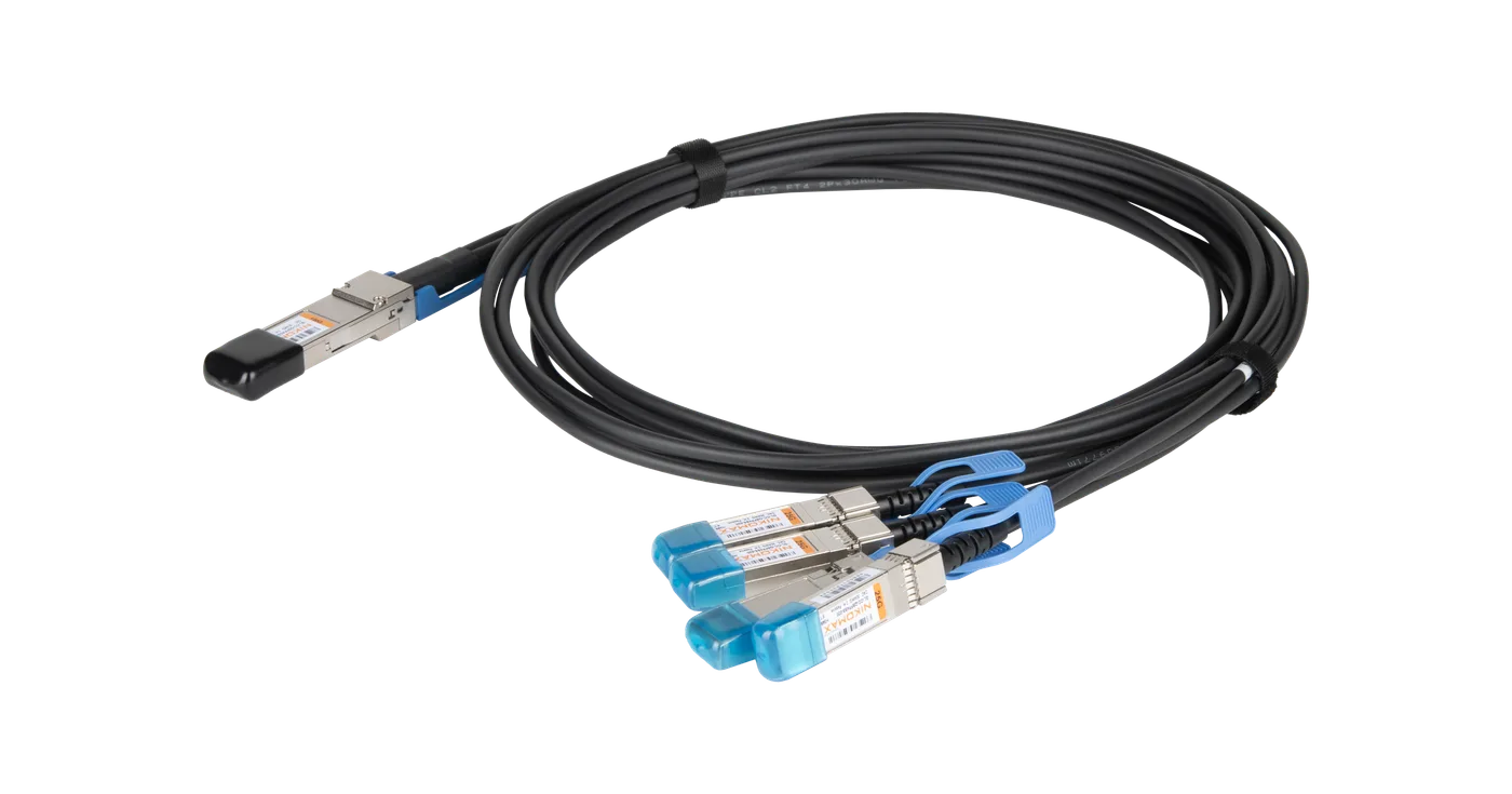 DAC кабель QSFP28 в 4хSFP28 100 Гбит/с в 4х25 Гбит/с NIKOMAX — фото