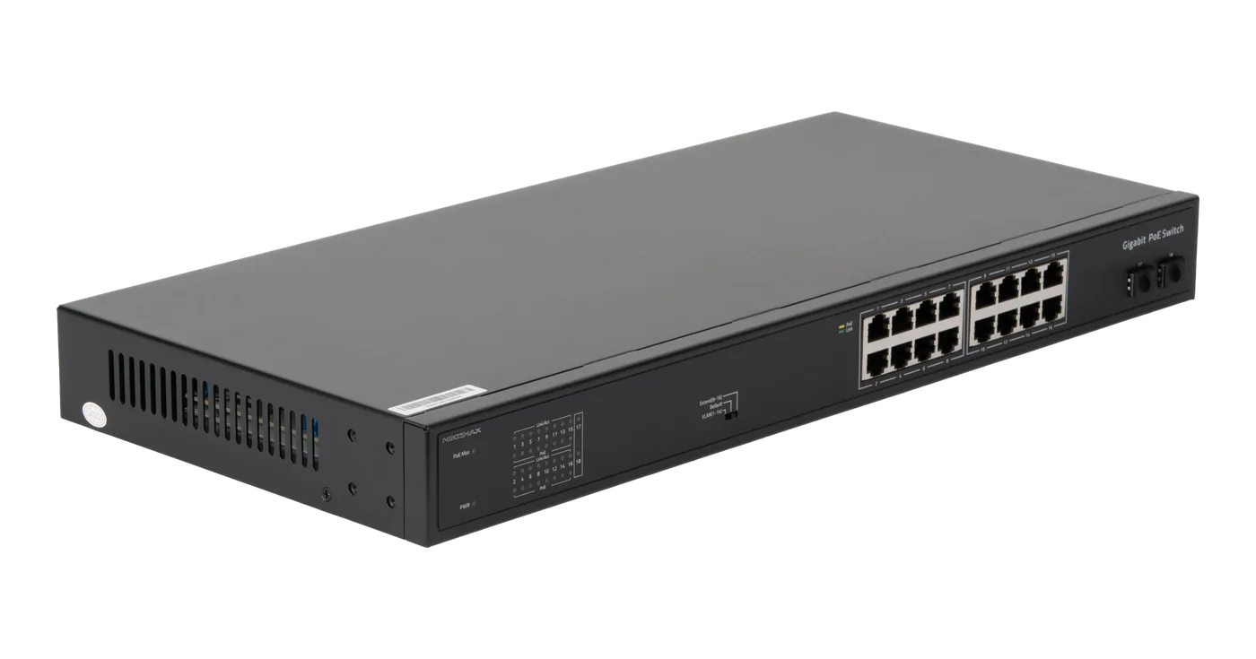 PoE коммутатор 16х10/100/1000 Мбит/с PoE 2х1000 Мбит/с SFP NIKOMAX — фото