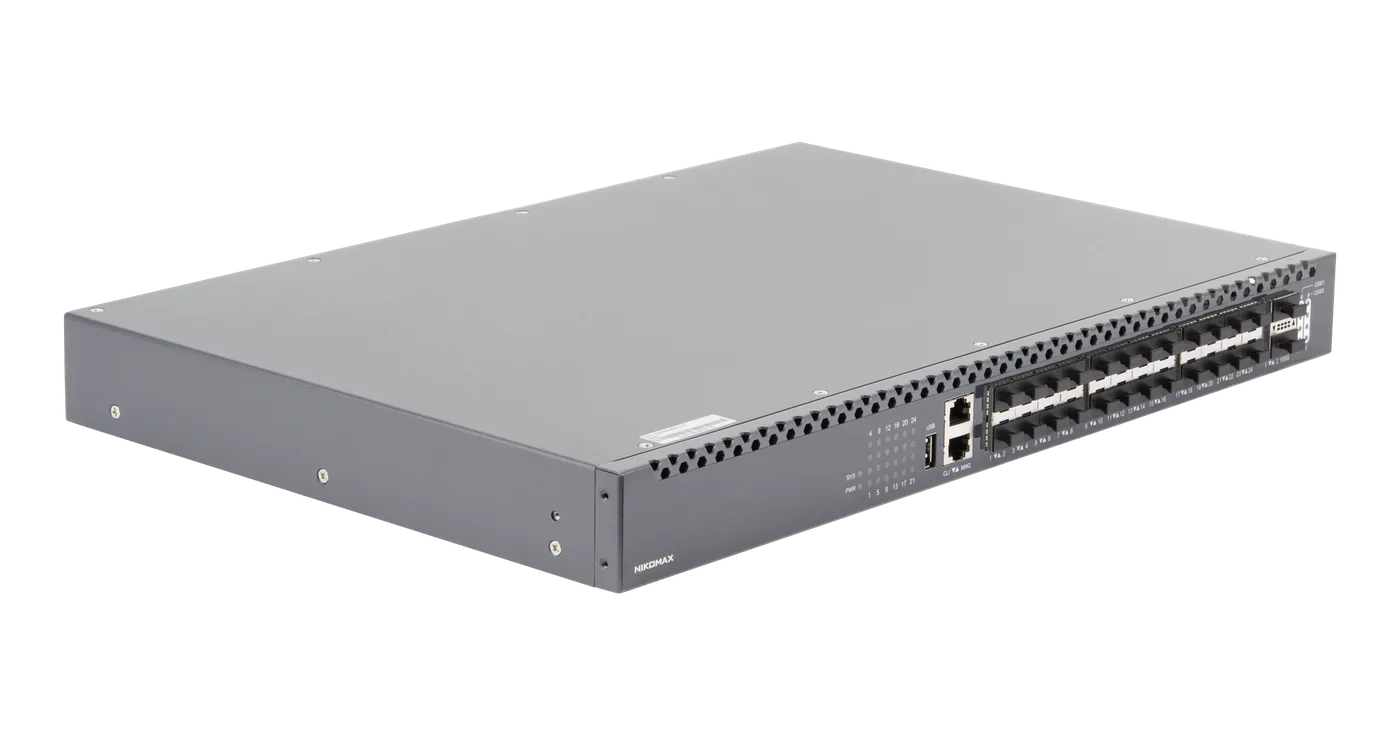 Коммутатор 24х10 Гбит/с SFP+ 2х40/100 Гбит/с QSFP28 NIKOMAX — фото