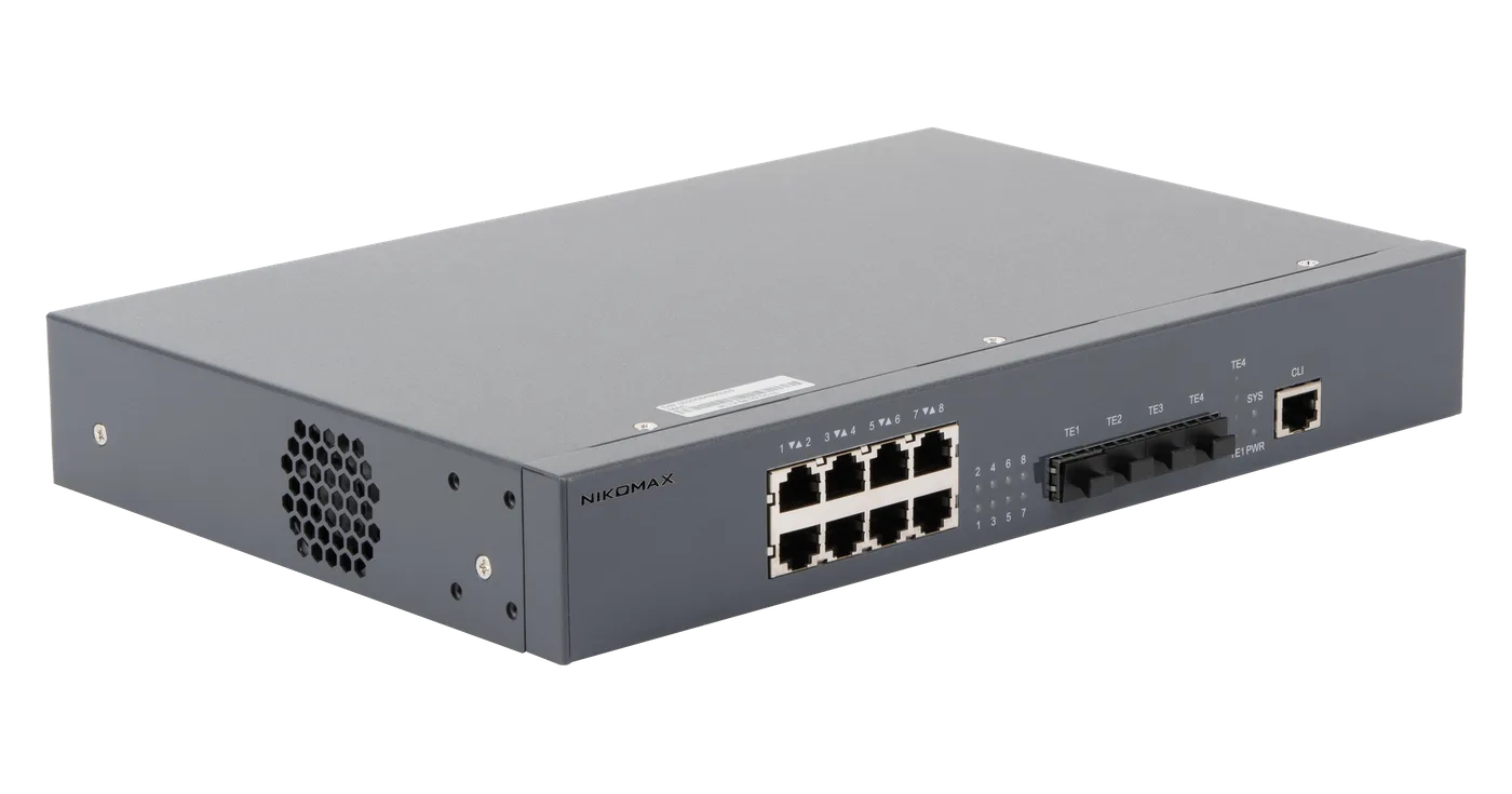 Коммутатор 8х1/2.5 Гбит/с BaseT 4х1/10 Гбит/с SFP+ NIKOMAX — фото