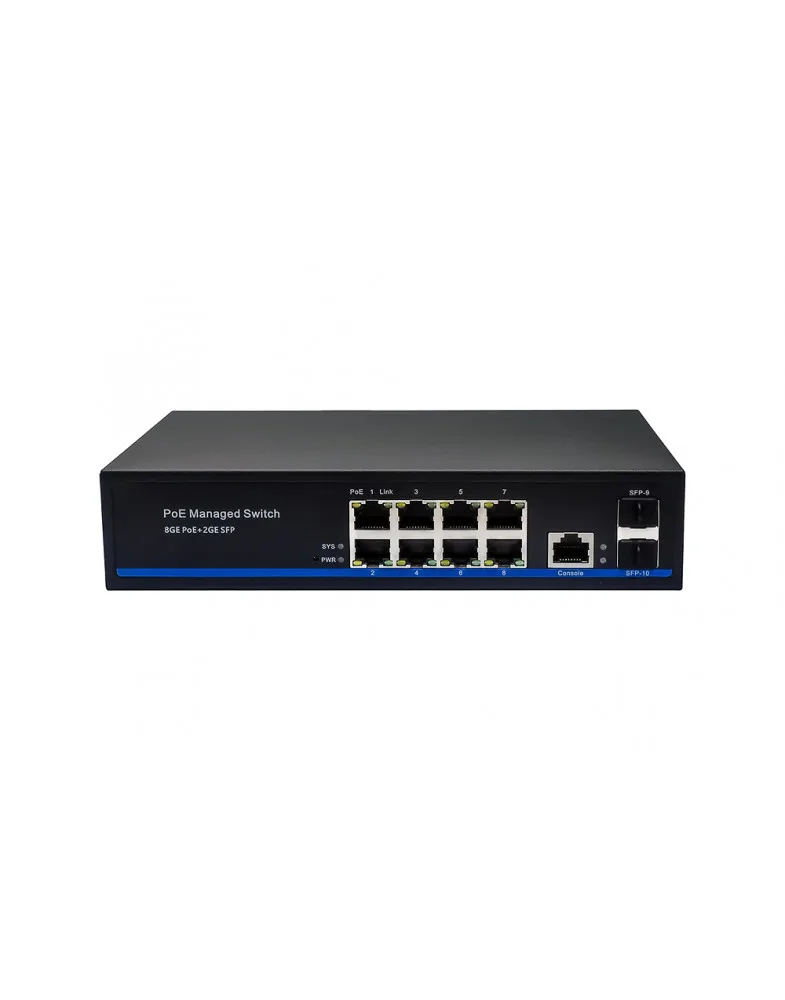 PoE коммутатор 8хRJ45 PoE 2хGE SFP NST — фото